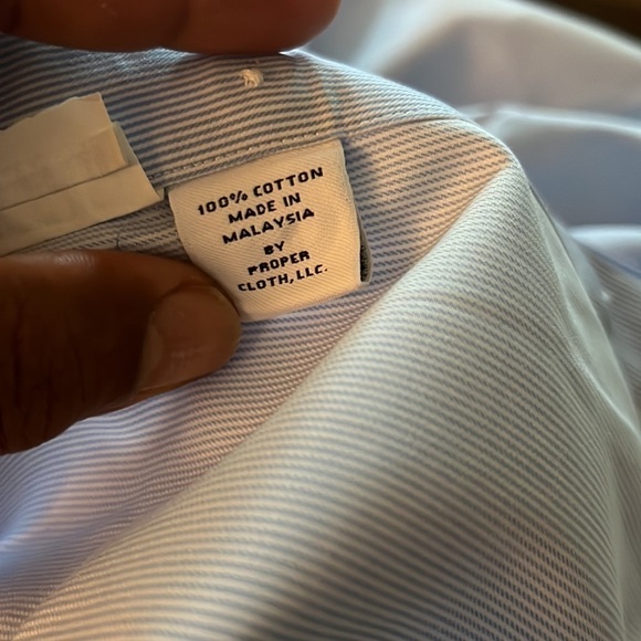 Proper cloth Duane McLaughlin blue striped dress shirt size 18.5 - Picture 9 of 9